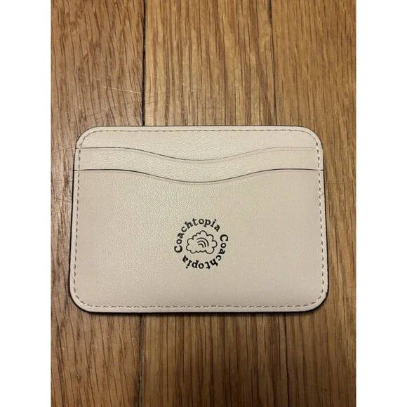 Coach Black Cherry Ergo bag coachtopia leather Card Holder Purse White CL754 - Picture 3 of 14